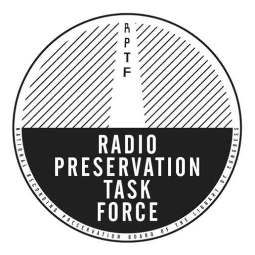 RPTF logo; a circle with the name and lines that look like a radio tower